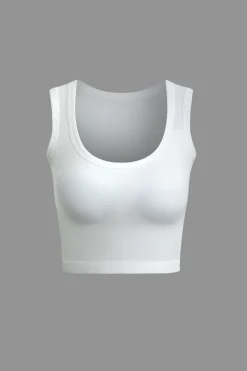 Basic Solid Crop Tank Top