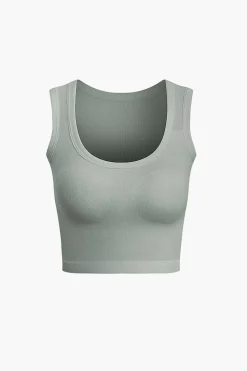 Basic Solid Crop Tank Top