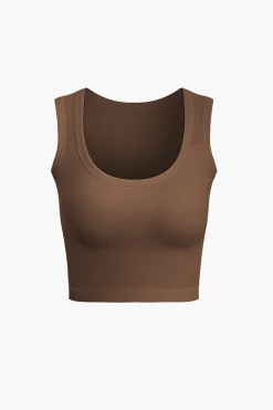 Basic Solid Crop Tank Top