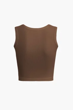 Basic Solid Crop Tank Top