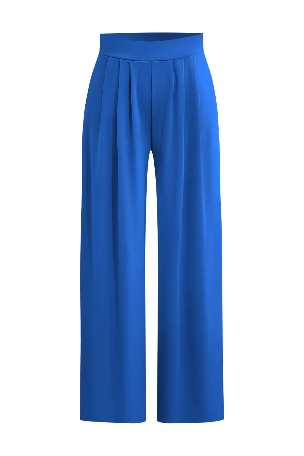 Basic Solid Crop T-shirt And Pleated High Waist Wide Leg Pants Set