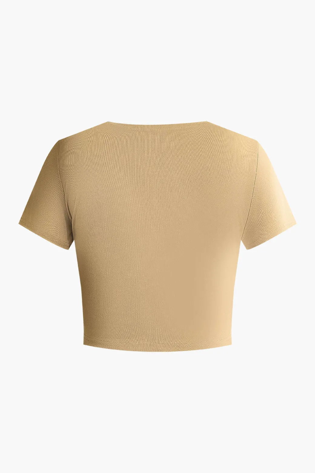 Basic Solid Crop T-shirt And Pleated High Waist Wide Leg Pants Set