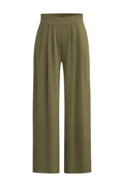 Basic Solid Crop T-shirt And Pleated High Waist Wide Leg Pants Set
