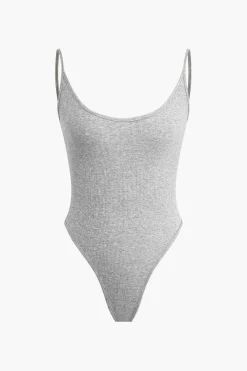 Basic Solid Cut Out Bodysuit