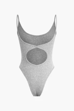Basic Solid Cut Out Bodysuit