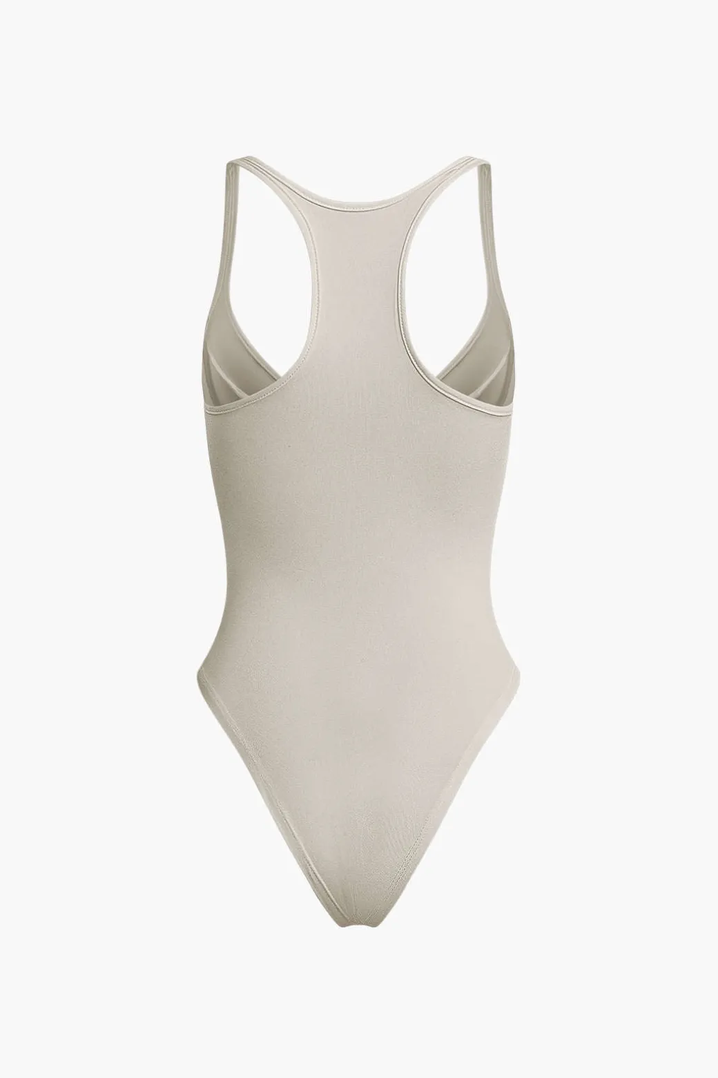 Basic Solid Deep-V Neck Bustier Bodysuit