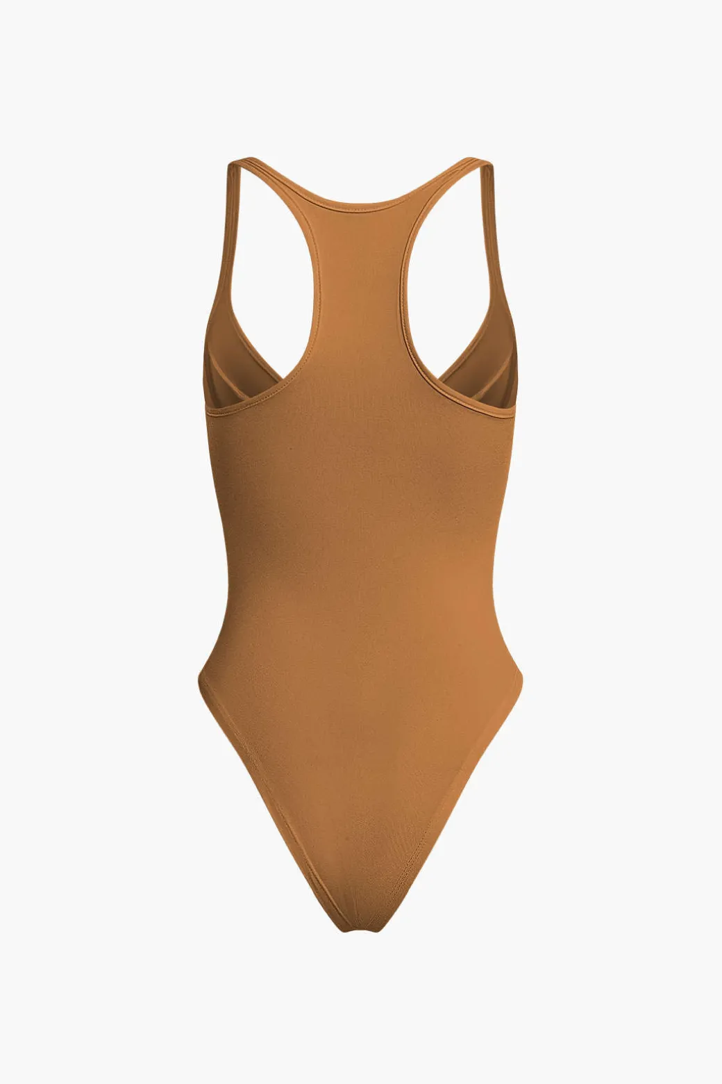 Basic Solid Deep-V Neck Bustier Bodysuit