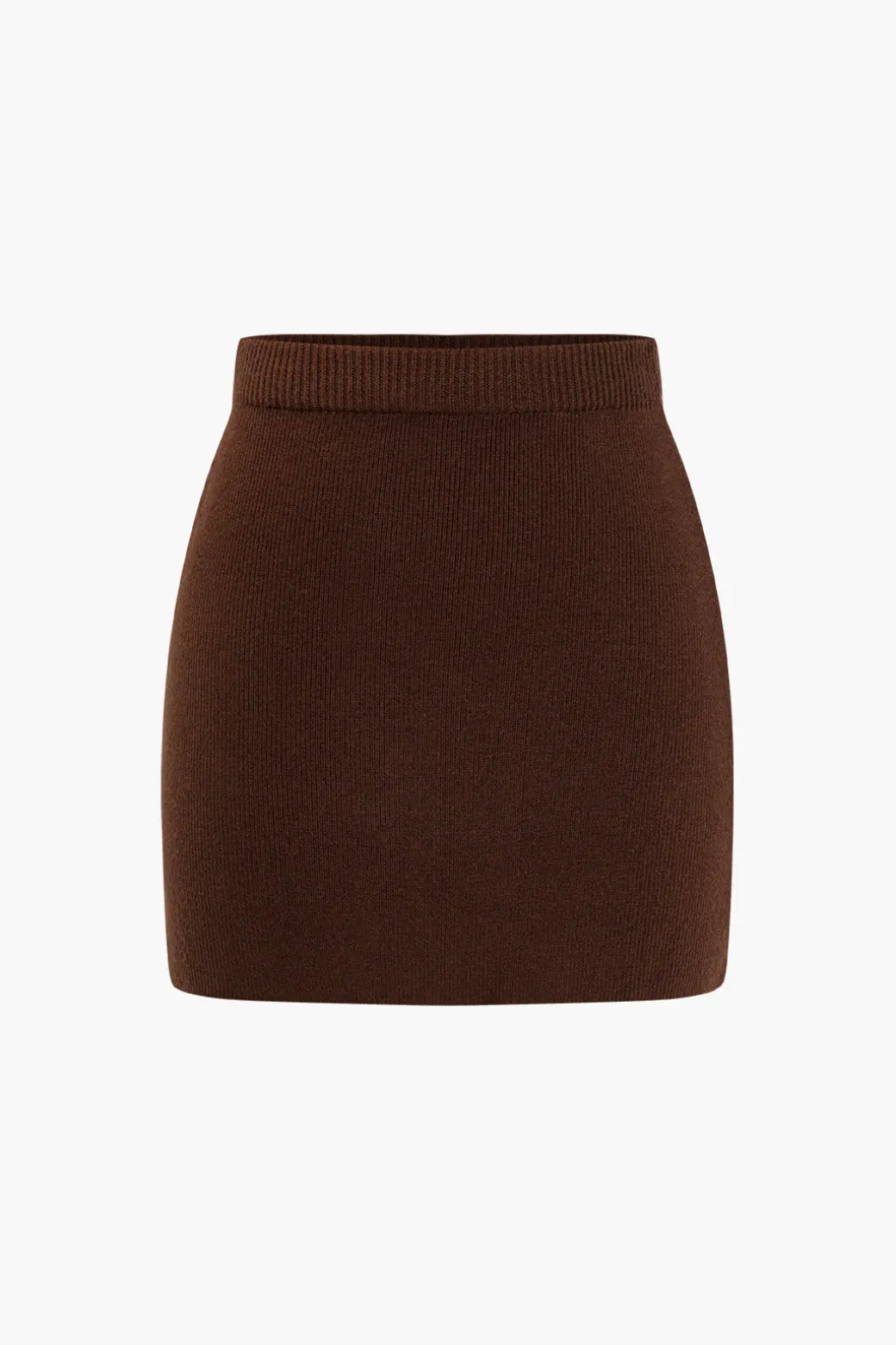 Basic Solid Knit Mini Skirt