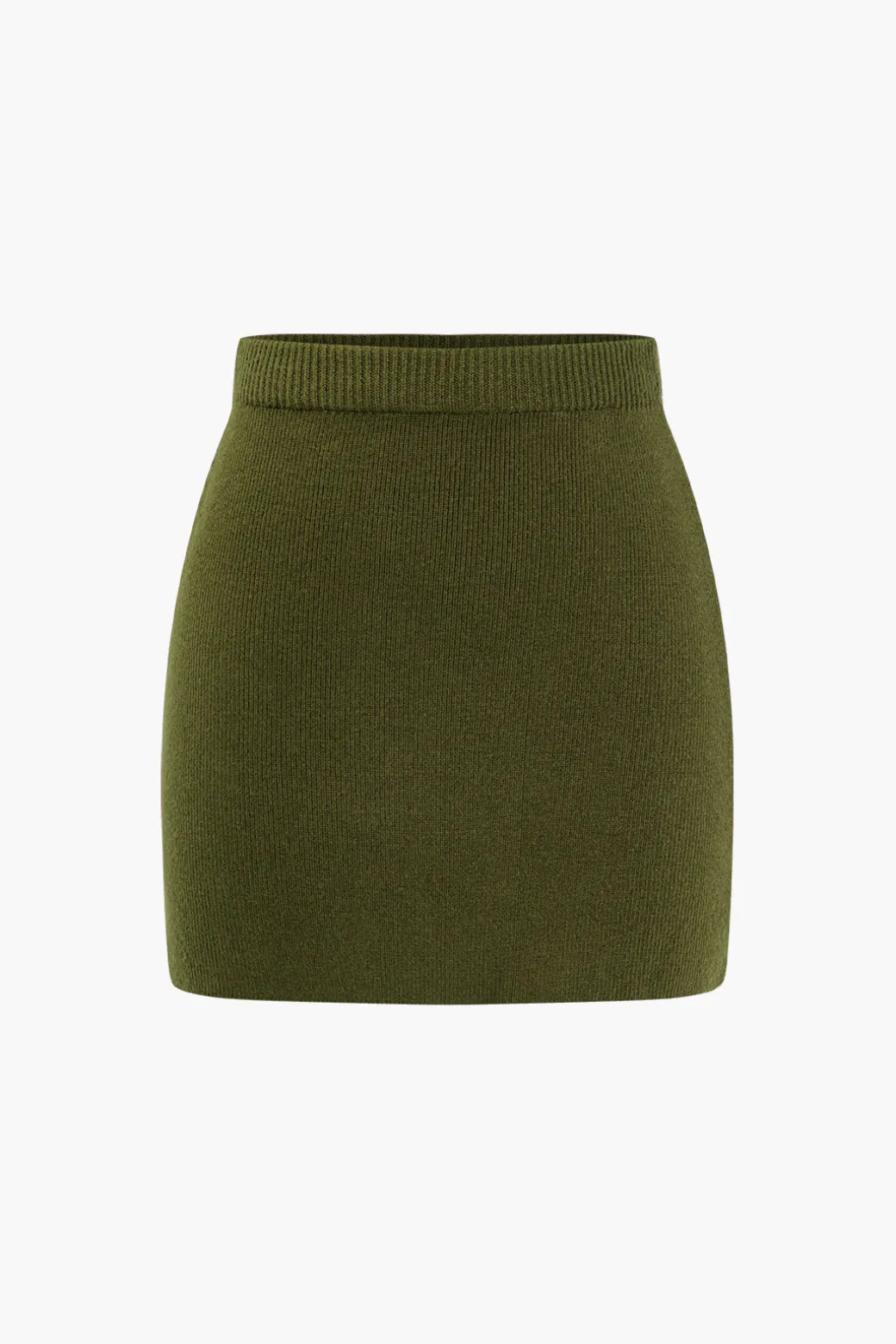 Basic Solid Knit Mini Skirt