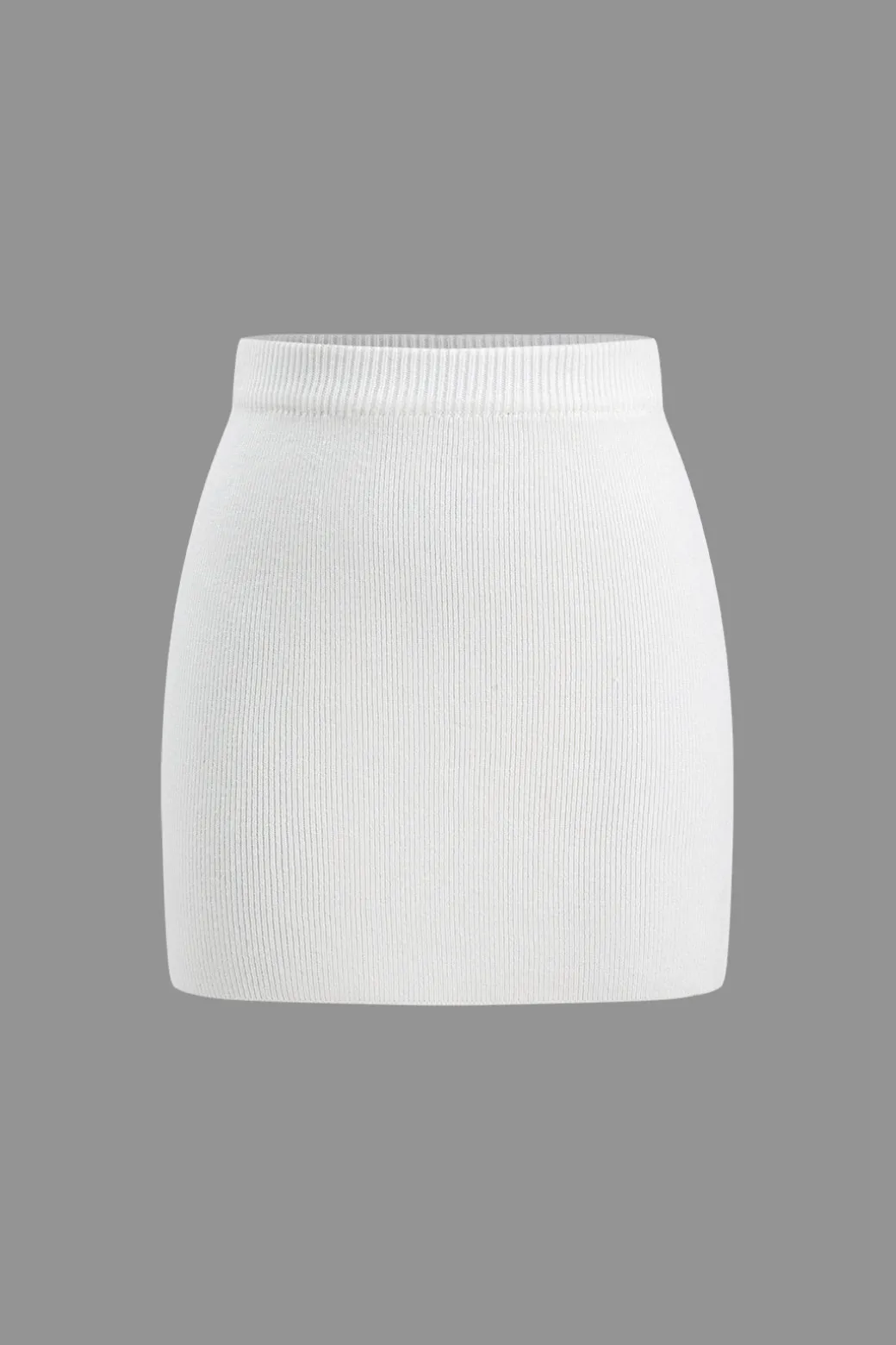 Basic Solid Knit Mini Skirt