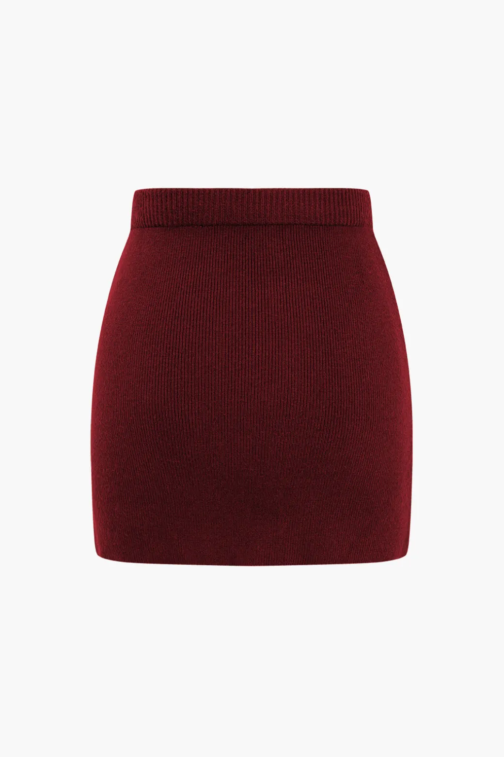 Basic Solid Knit Mini Skirt