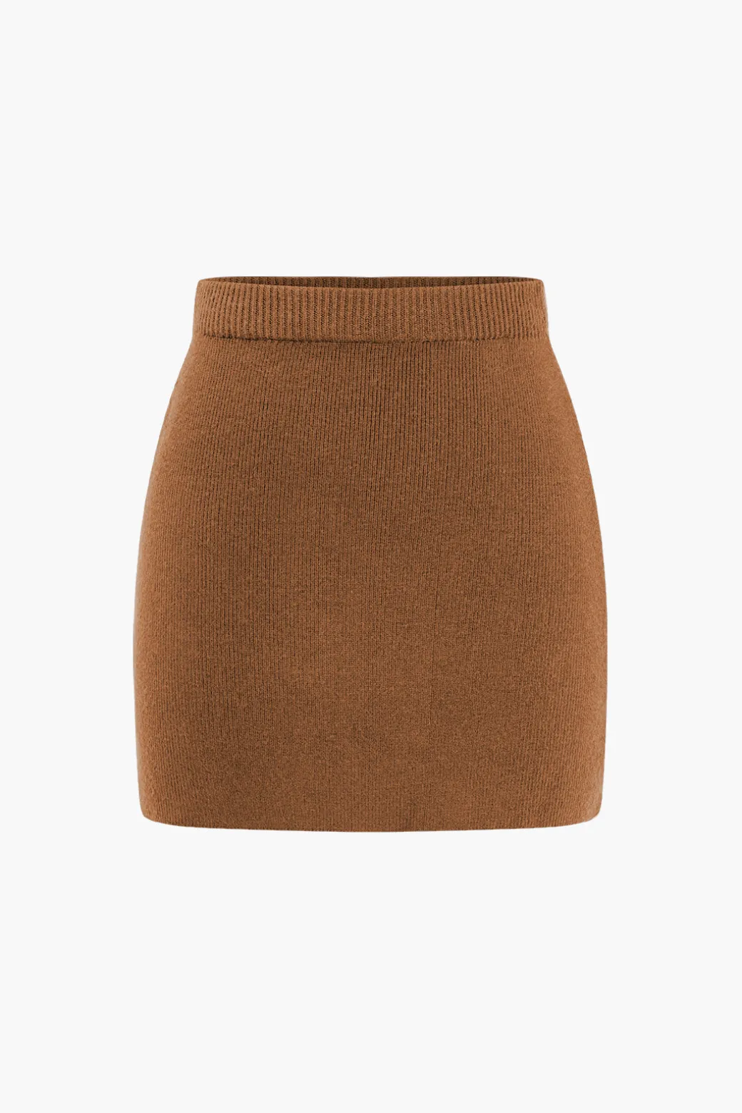 Basic Solid Knit Mini Skirt