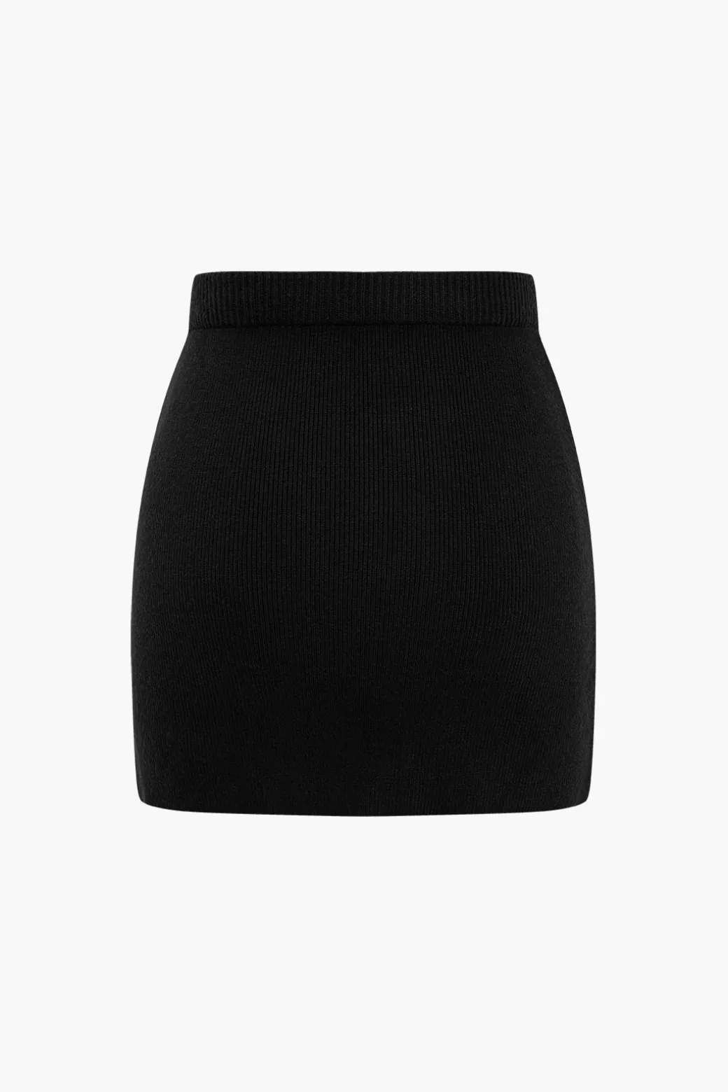 Basic Solid Knit Mini Skirt