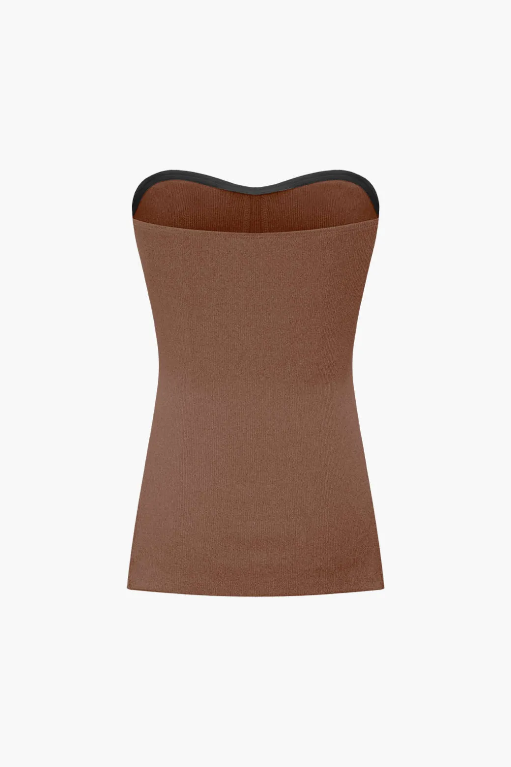 Basic Solid Knit Split Strapless Top And Shorts Set