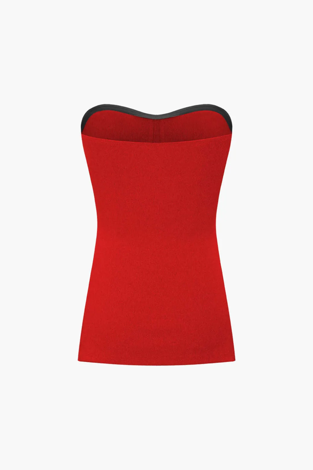 Basic Solid Knit Split Strapless Top And Shorts Set