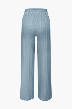 Basic Solid Knit Tank Top And High Waist Pants Set