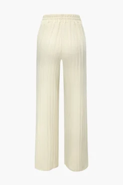 Basic Solid Knit Tank Top And High Waist Pants Set