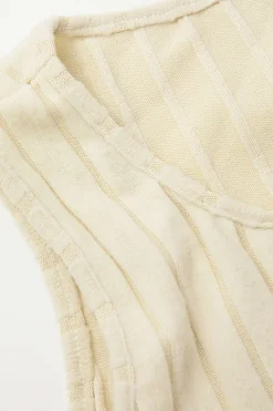 Basic Solid Knit Tank Top And High Waist Pants Set