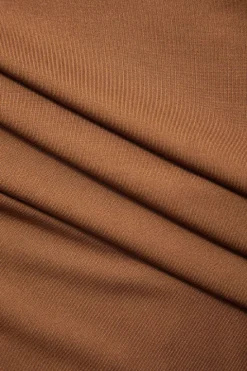 Basic Solid Long Sleeves U-Neck A-Line Mini Dress