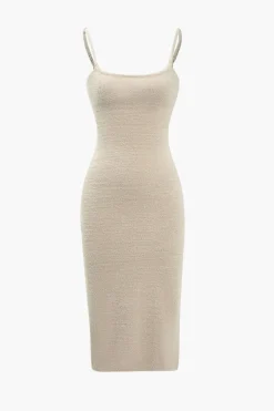 Basic Solid Mohair Slip Dress