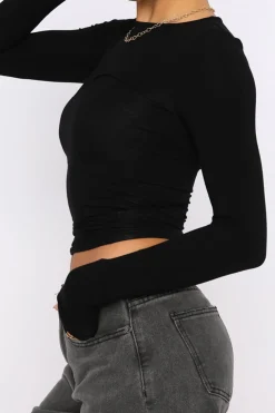 Basic Solid Round Neck Long Sleeve Top