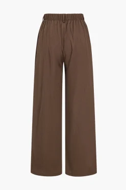Basic Solid Ruched Wide Leg Trousers