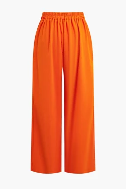 Basic Solid Sleeveless Top And Straight Leg Pants Set