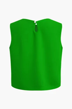 Basic Solid Sleeveless Top And Straight Leg Pants Set