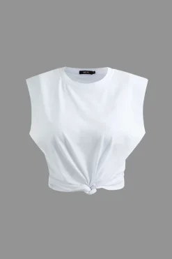 Basic Solid Sleeveless T-shirt