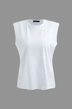 Basic Solid Sleeveless T-shirt