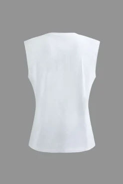 Basic Solid Sleeveless T-shirt