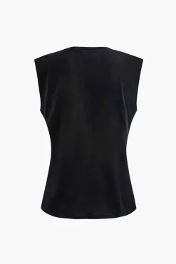 Basic Solid Sleeveless T-shirt