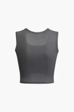 Basic Solid Square Neck Tank Top