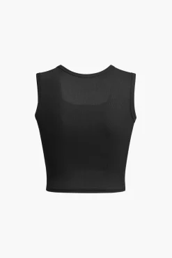 Basic Solid Square Neck Tank Top