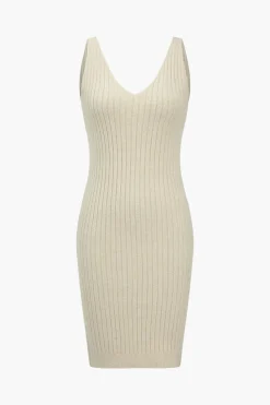 Basic Solid Sweater Top And Tank Dress Set