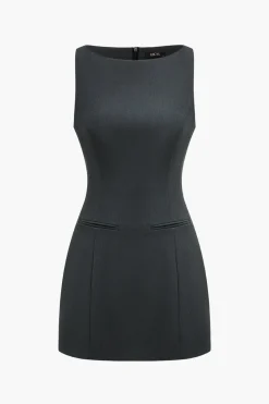 Basic Solid Tank Mini Dress