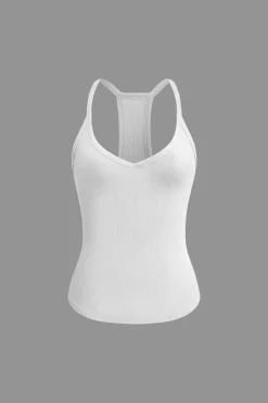 Basic Solid V-neck Tank Top