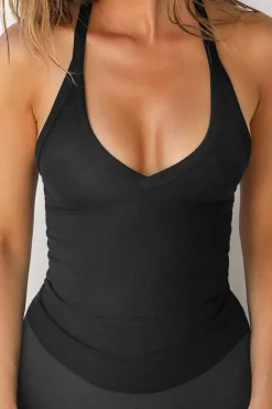 Basic Solid V-neck Tank Top
