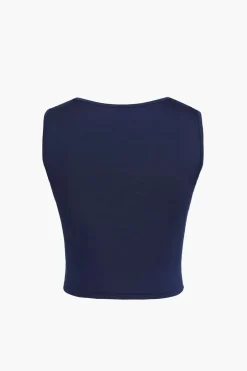 Basic Square Neck Cropped Tank Top