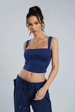 Basic Square Neck Cropped Tank Top