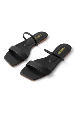Basic Square Toe Flat Slide Sandals