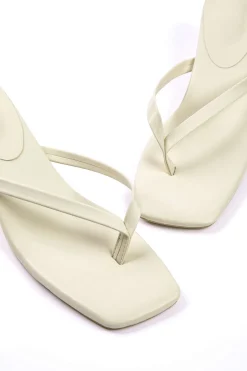 Basic Square Toe Thong Heeled Sandals