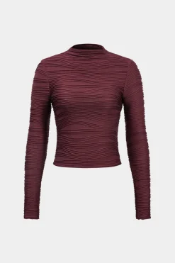 Basic Textured Long-Sleeve Top
