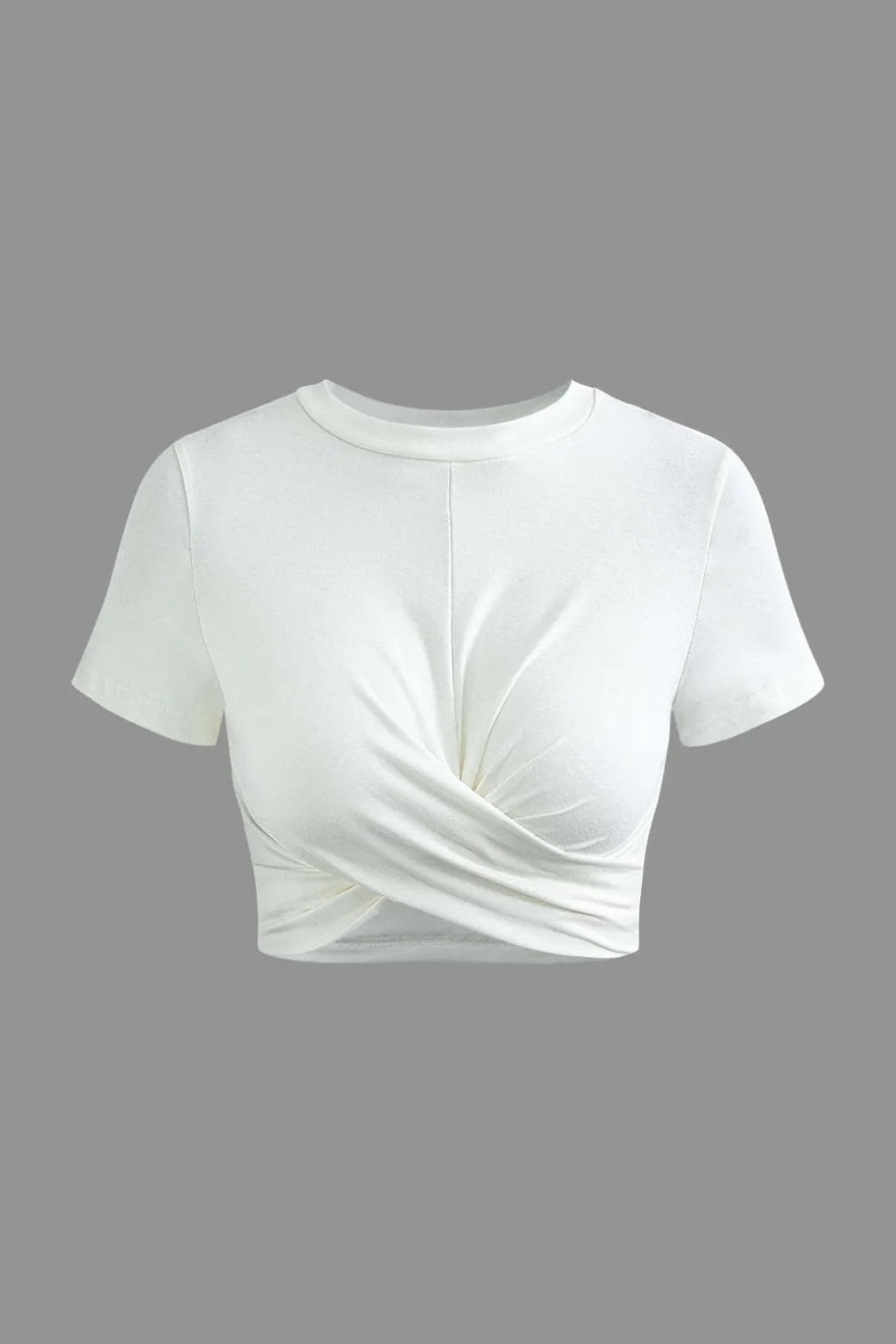Basic Twist Hem Crop T-shirt