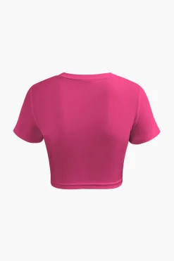 Basic Twist Hem Crop T-shirt