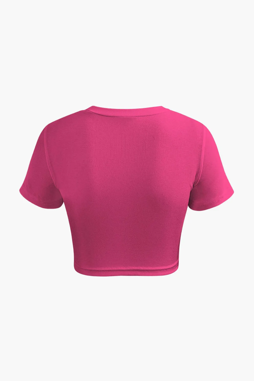 Basic Twist Hem Crop T-shirt