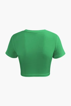 Basic Twist Hem Crop T-shirt