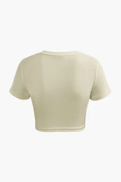 Basic Twist Hem Crop T-shirt
