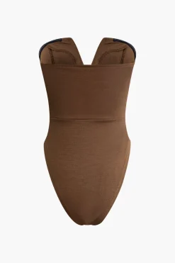 Basic V-neck Strapless Bodysuit