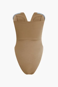 Basic V-neck Strapless Bodysuit